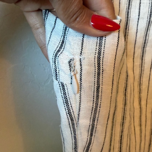 Reformation Arella 100% Linen Button Down Mini Dress in Elsie Stripe Size 6 - Picture 9 of 10